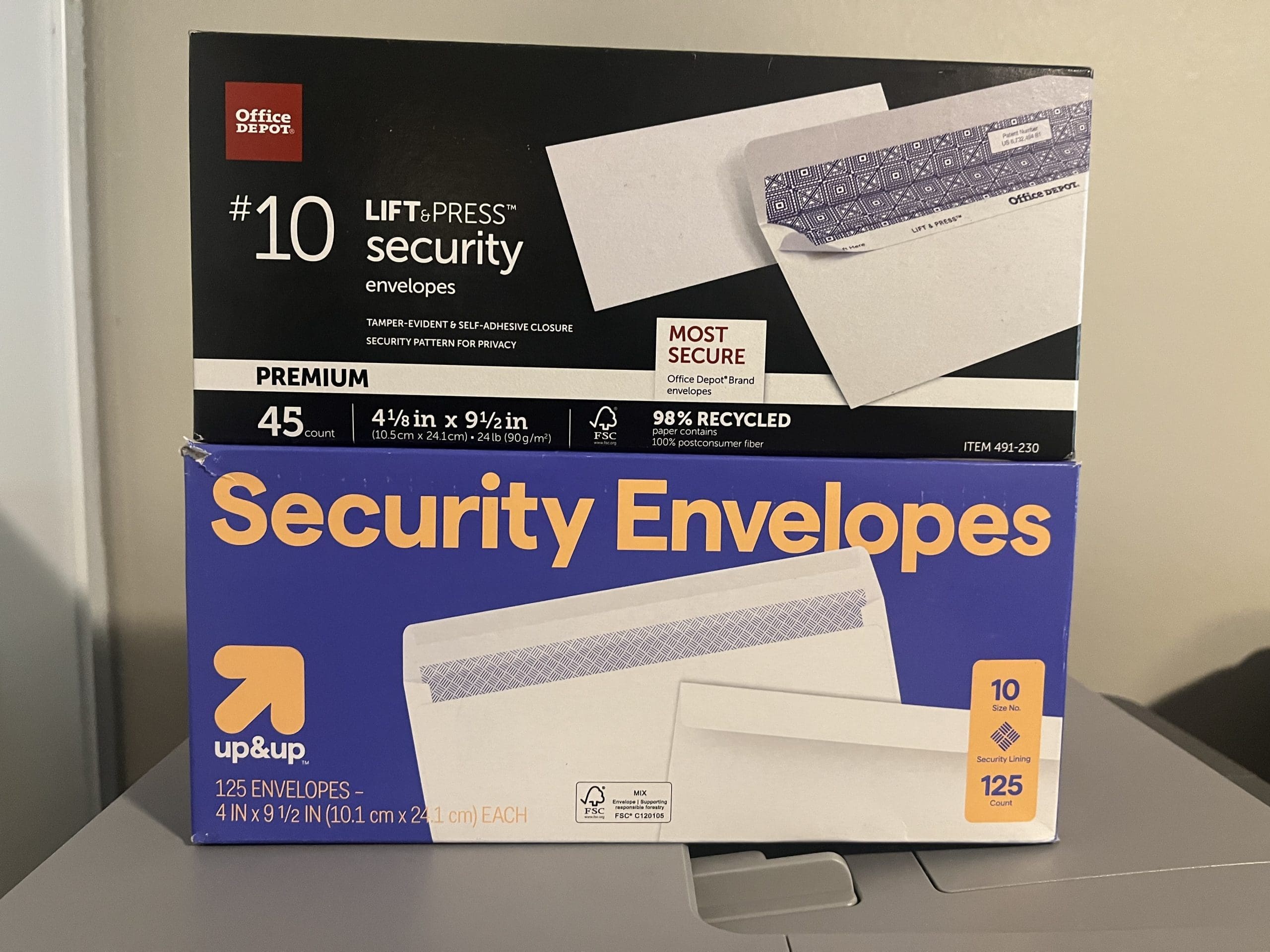 Office Depot v. Target - #10 Envelopes - Price Comparison