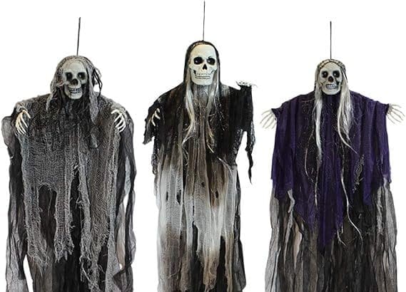 Outdoor Halloween decorations skeleton ghosts