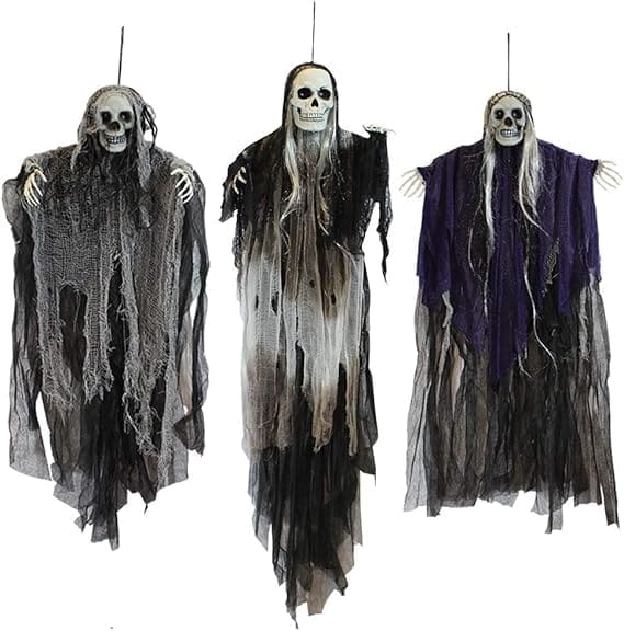 Outdoor Halloween decorations skeleton ghosts