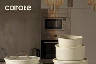 CAROTE cookware set non stick cream white design