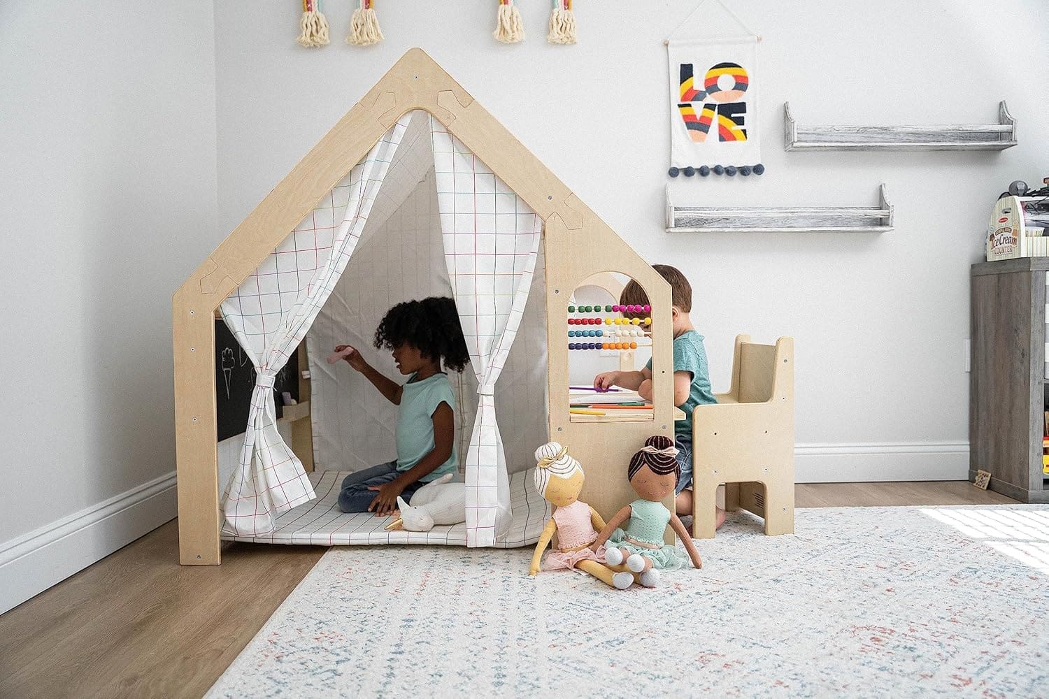 Montessori playhouse indoor tent with cushion