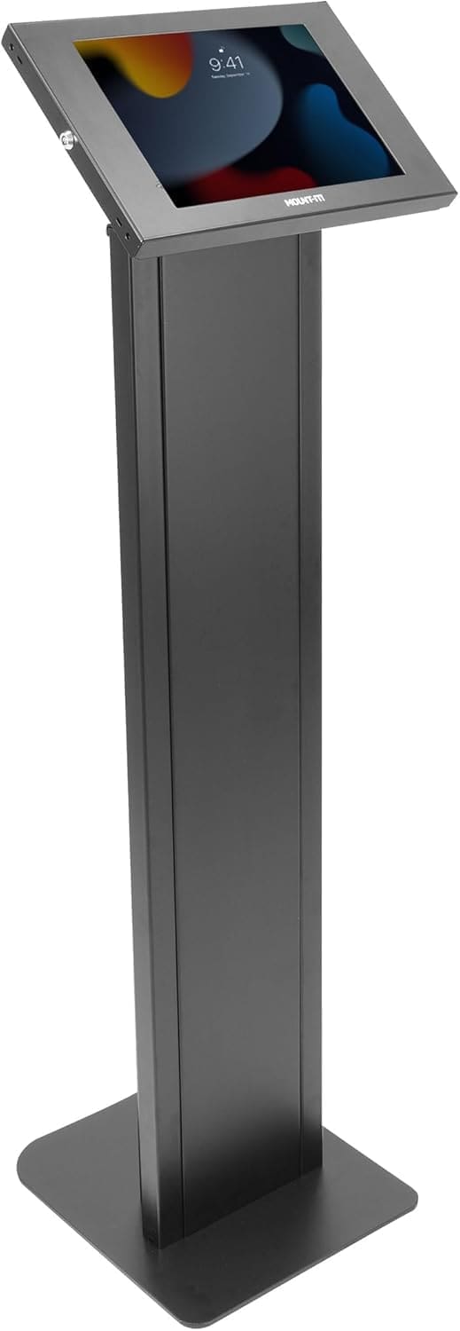 Locking tablet floor stand front view