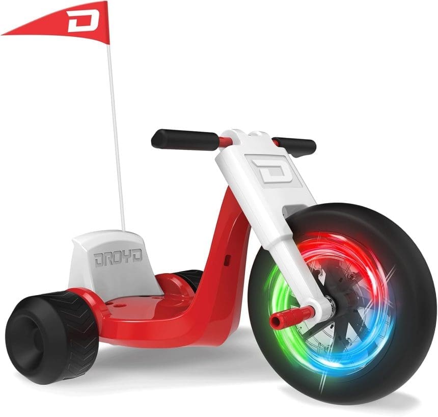 Electric tricycle for kids 3+ with LED lights