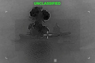 us drone strike sinks iranian ship